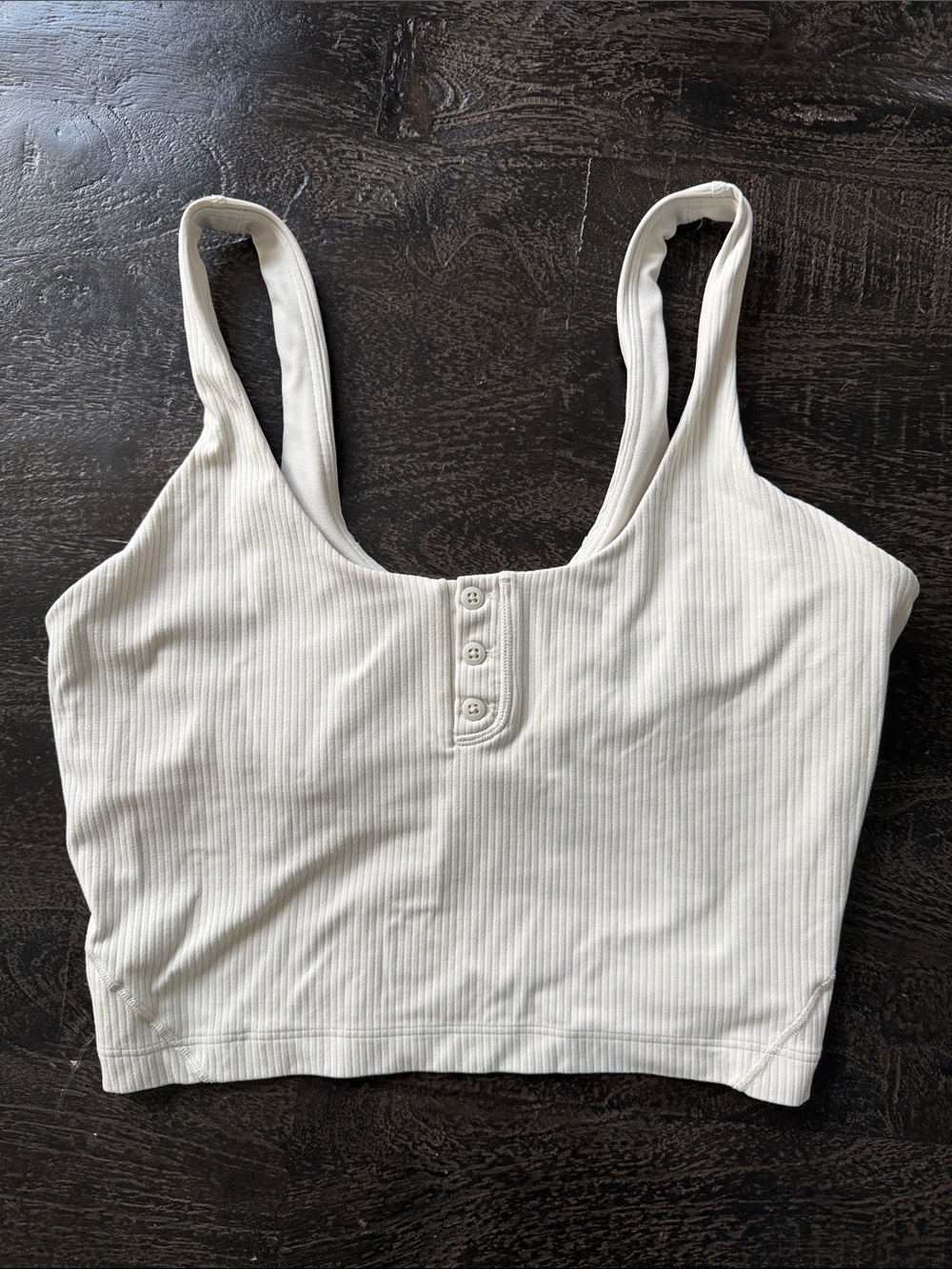 lululemon athletica Ribbed Button-Front Cropped Tank - Cream